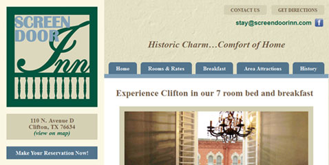 Screen Door Inn website