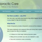 Onsite Chiropractic Care website